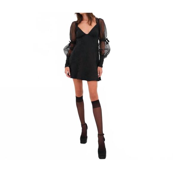FOR LOVE & LEMONS Dresses & Skirts - NEW FOR LOVE & LEMONS gabrielle puff sleeve mini dress in black